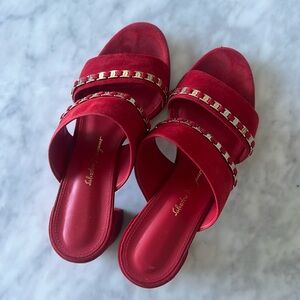 素敵★FERRAGAMO Ondina 55 レザー サンダル Ondina 55 embellished leather sandals 凉鞋724.00 超值好货